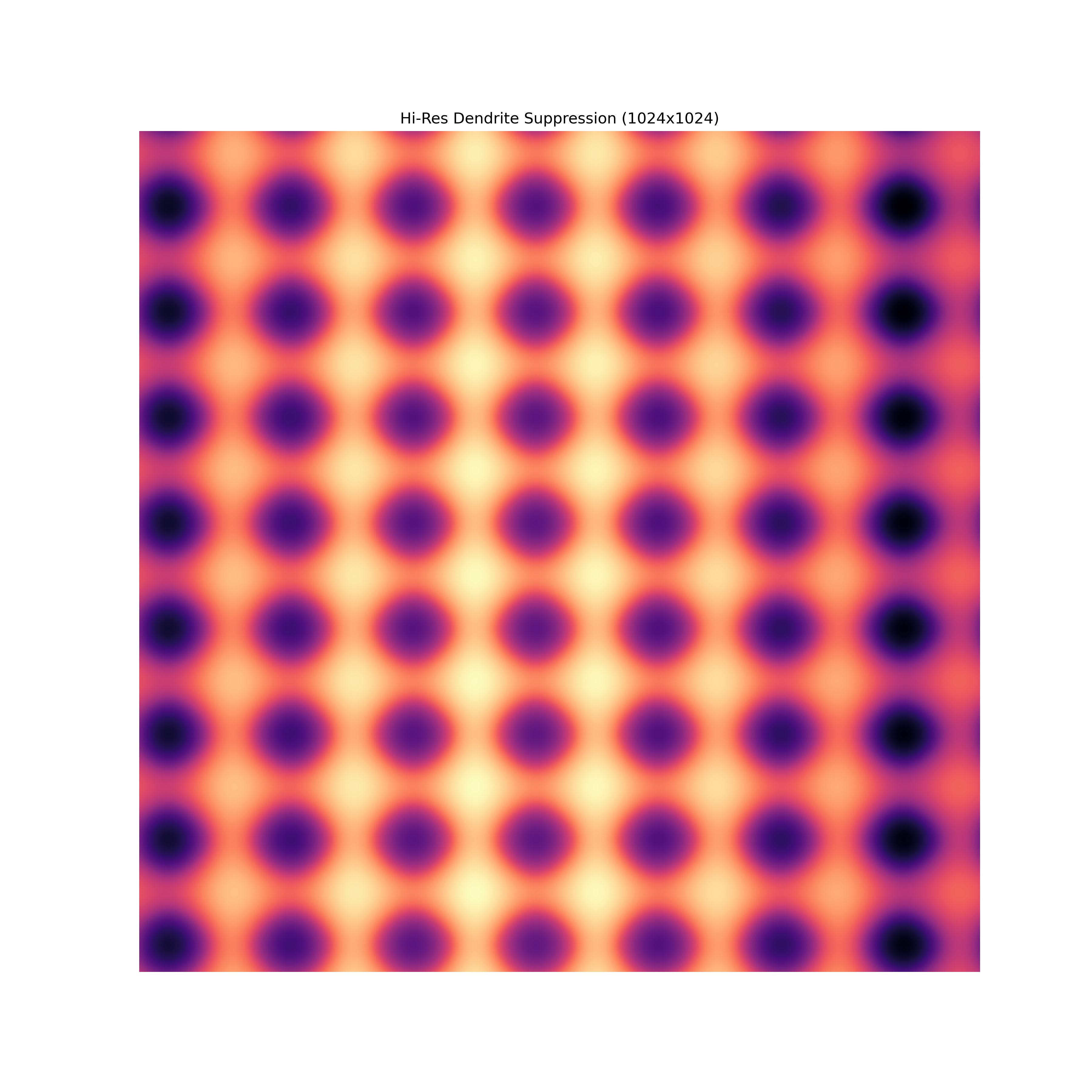 Hi-Res 1024×1024 Dendrite Suppression Phase Field